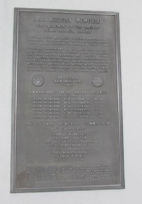 U.S.S. Arizona Memorial Plaque, Left. Click for full size. U.S.S. Arizona Memorial Plaque, Left image. Click for full size.