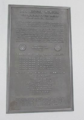 U.S.S. Arizona Memorial Plaque, Left image. Click for full size.