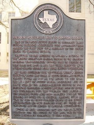 President Roosevelt's Visit to Grayson County Marker. Click for full size. President Roosevelt's Visit to Grayson County Marker image. Click for full size.