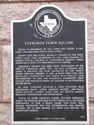 Cleburne Town Square Marker image. Click for full size.