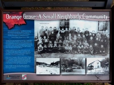 Orange Grove: A Small Neighborly Community Marker image. Click for full size.