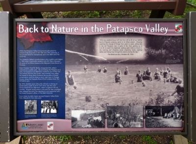 Back to Nature in the Patapsco Valley Marker image. Click for full size.