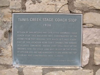 Tunis Creek Stage Coach Stop Marker. Click for full size. Tunis Creek Stage Coach Stop Marker image. Click for full size.