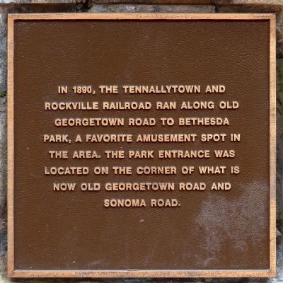 Tennallytown and Rockville Railroad Marker image. Click for full size.