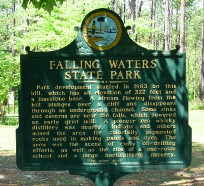 Falling Waters State Park Marker. Click for full size. Falling Waters State Park Marker image. Click for full size.