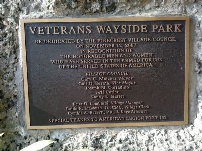 Veterans Wayside Park Marker image. Click for full size.