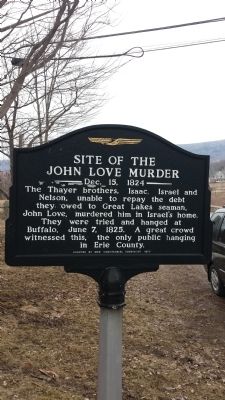 Site of the John Love Murder Marker image. Click for full size.