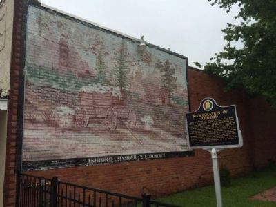 Older Mural and marker in W.S. McArthur, Sr Park image. Click for full size.
