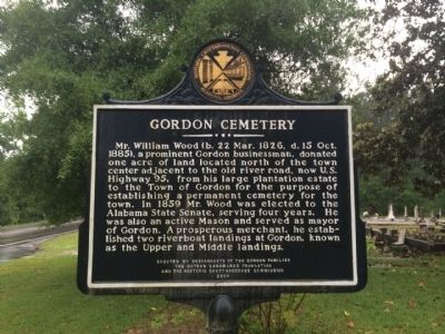 Gordon Cemetery Marker image. Click for full size.