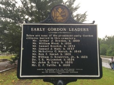 Early Gordon Leaders Marker image. Click for full size.