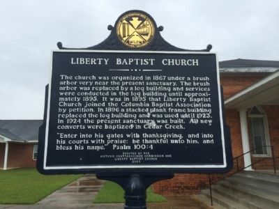 Liberty Baptist Church Marker. Click for full size. Liberty Baptist Church Marker image. Click for full size.