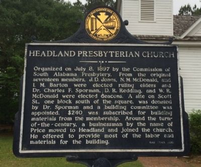 Headland Presbyterian Church Marker image. Click for full size.