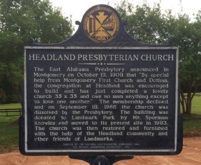 Headland Presbyterian Church Marker image. Click for full size.