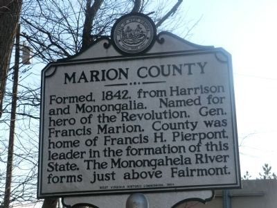 Marion County-Monongalia County Marker-Side 1 image. Click for full size.