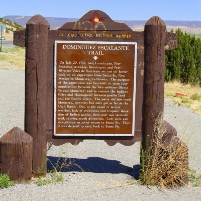 Dominguez Escalante Trail Marker. Click for full size. Dominguez Escalante Trail Marker image. Click for full size.