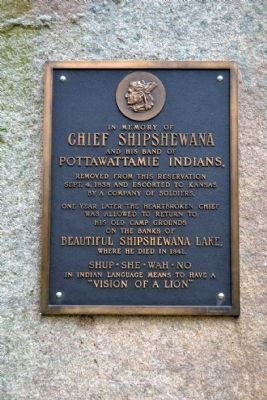 Chief Shipshewana Memorial Marker image. Click for full size.