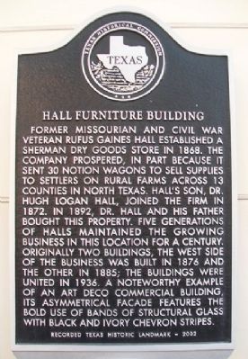 Hall Furniture Building Marker image. Click for full size.