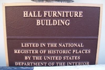Hall Furniture Building NRHP Marker image. Click for full size.