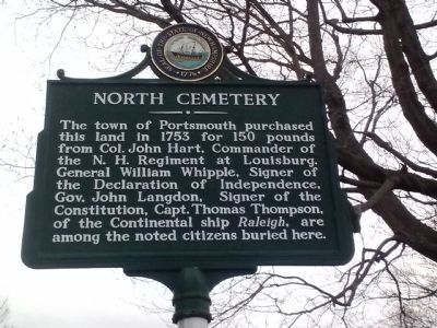 North Cemetery Marker. Click for full size. North Cemetery Marker image. Click for full size.