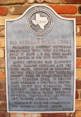 Site of Old Sherman Opera House Marker image. Click for full size.