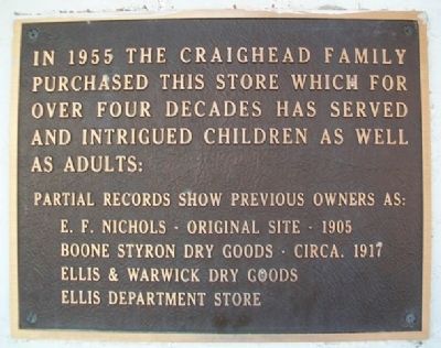 Craighead's 5 & 10 Store Marker image. Click for full size.