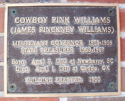 Cowboy Pink Williams Marker. Click for full size. Cowboy Pink Williams Marker image. Click for full size.