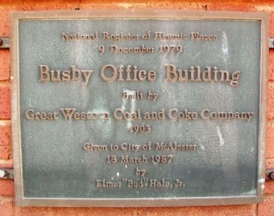 Busby Office Building Marker image. Click for full size.