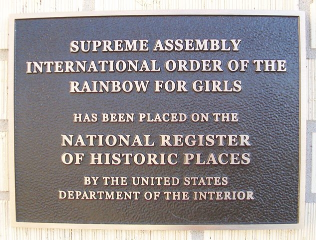 Supreme Assembly, International Order of the Rainbow for Girls NRHP Marker