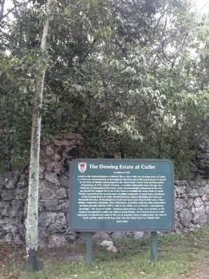 Marker at the Front Gate to the Deering Estate image. Click for full size.