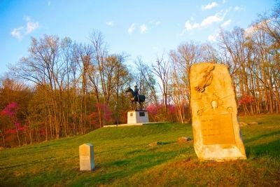 First Massachusetts Cavalry Marker at sunset image. Click for full size.