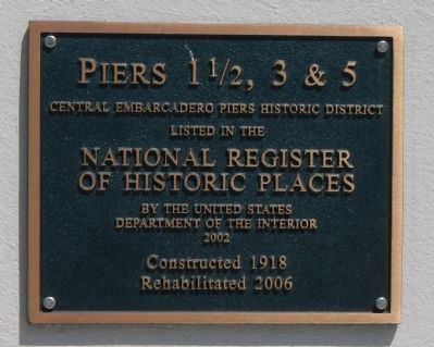 Piers 1½, 3 & 5 National Register Marker image. Click for full size.