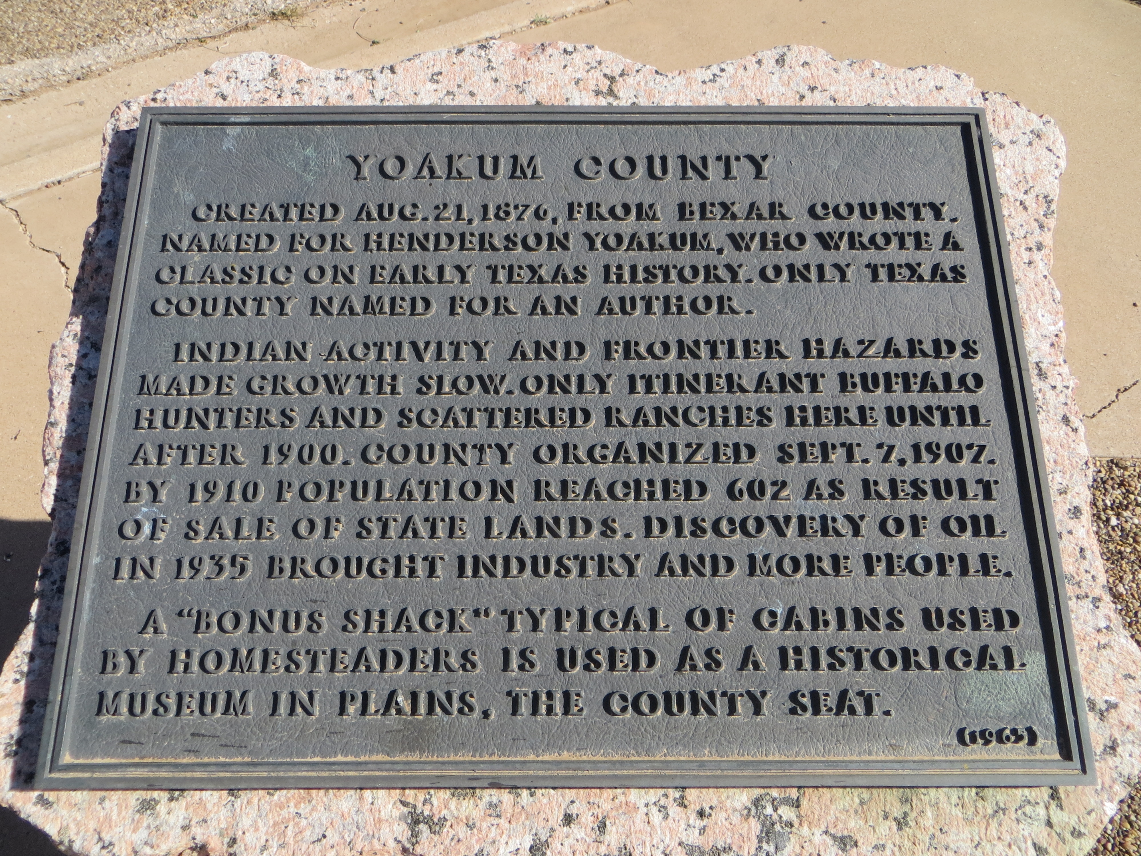 Yoakum County Marker