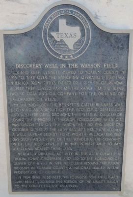 Discovery Well in the Wasson Field Marker. Click for full size. Discovery Well in the Wasson Field Marker image. Click for full size.