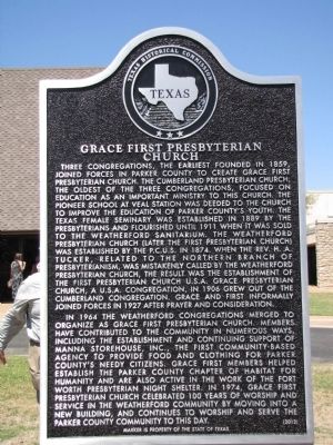 Grace First Presbyterian Church Texas Historical Marker image. Click for full size.