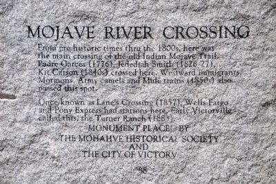 Mojave River Crossing Marker - 2014 image. Click for full size.