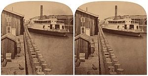 The <i>El Capitan</i>, the largest ferry on the Bay in the 1870s. image. Click for full size.