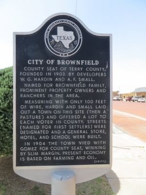 City of Brownfield Marker image. Click for full size.