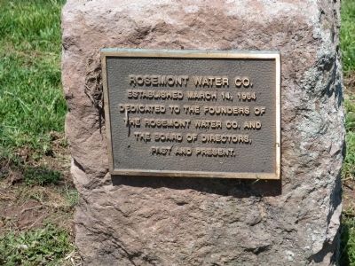 Rosemont Water Co. Marker. Click for full size. Rosemont Water Co. Marker image. Click for full size.
