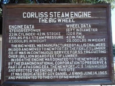 Corliss Steam Engine Marker image. Click for full size.