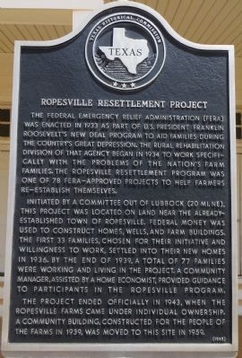 Ropesville Resettlement Project Marker image. Click for full size.