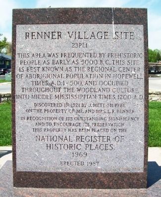 Renner Village Site Marker image. Click for full size.