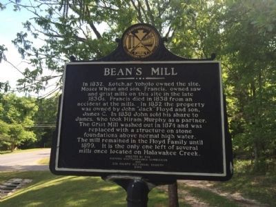 Bean's Mill Marker (reverse). Click for full size. Bean's Mill Marker (reverse) image. Click for full size.
