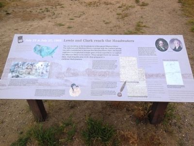 Lewis and Clark reach the Headwaters Marker image. Click for full size.