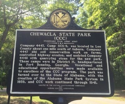 Chewacla State Park Marker. Click for full size. Chewacla State Park Marker image. Click for full size.