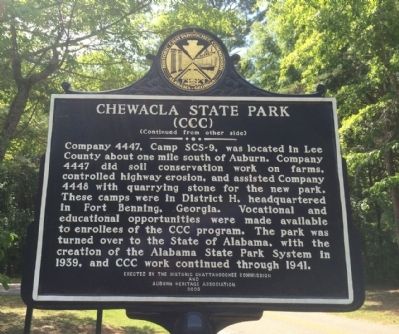 Chewacla State Park Marker image. Click for full size.