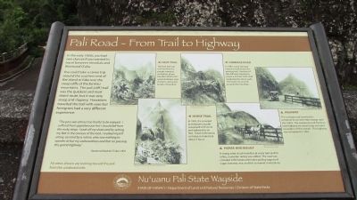 Pali Road – From Trail to Highway Marker image. Click for full size.