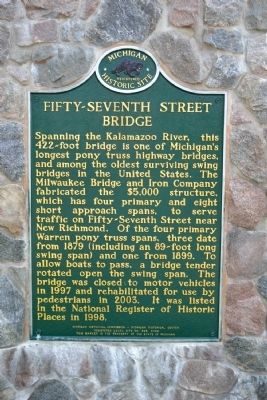Fifty-Seventh Street Bridge Marker image. Click for full size.