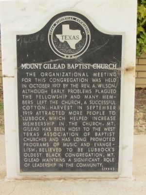 Mount Gilead Baptist Church Marker image. Click for full size.