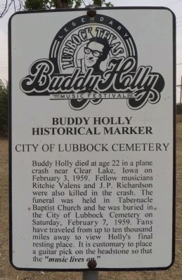 Buddy Holly Historical Marker Marker image. Click for full size.