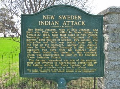 New Sweden Indian Attack Marker image. Click for full size.